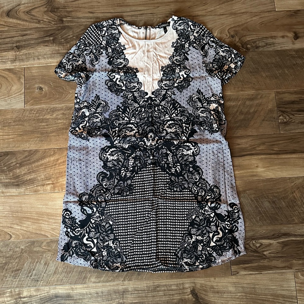 Express Monochrome Lace Detail Top